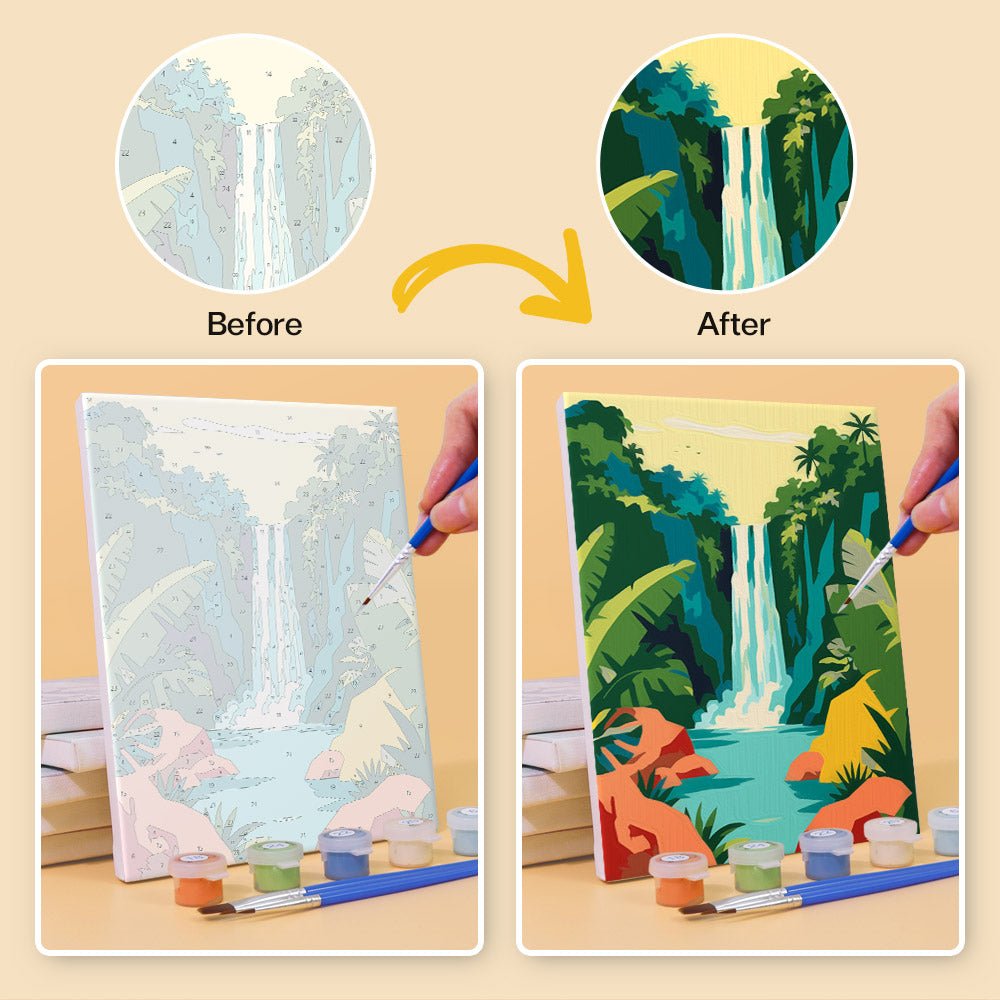Before and after painting by numbers