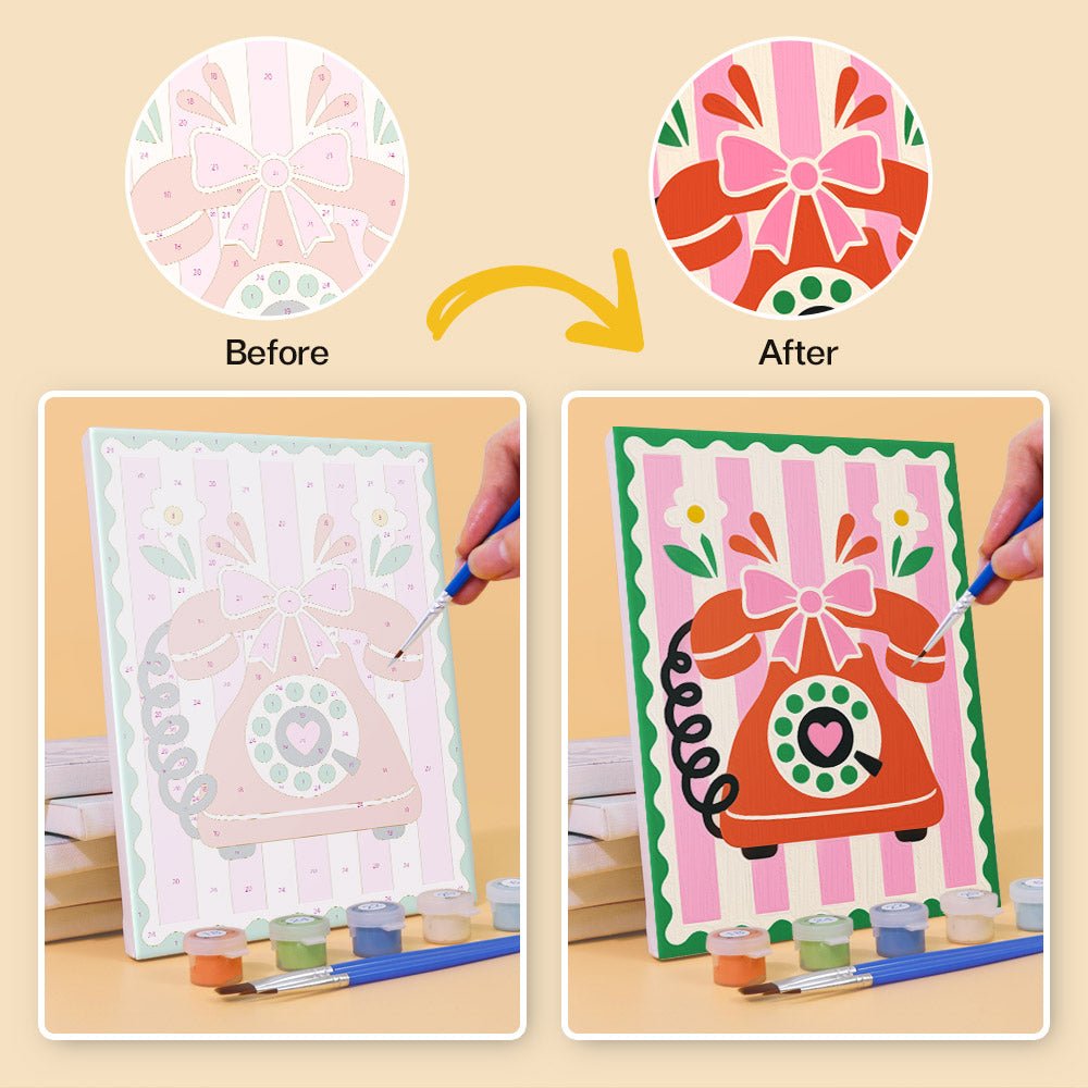 Before and after painting by numbers