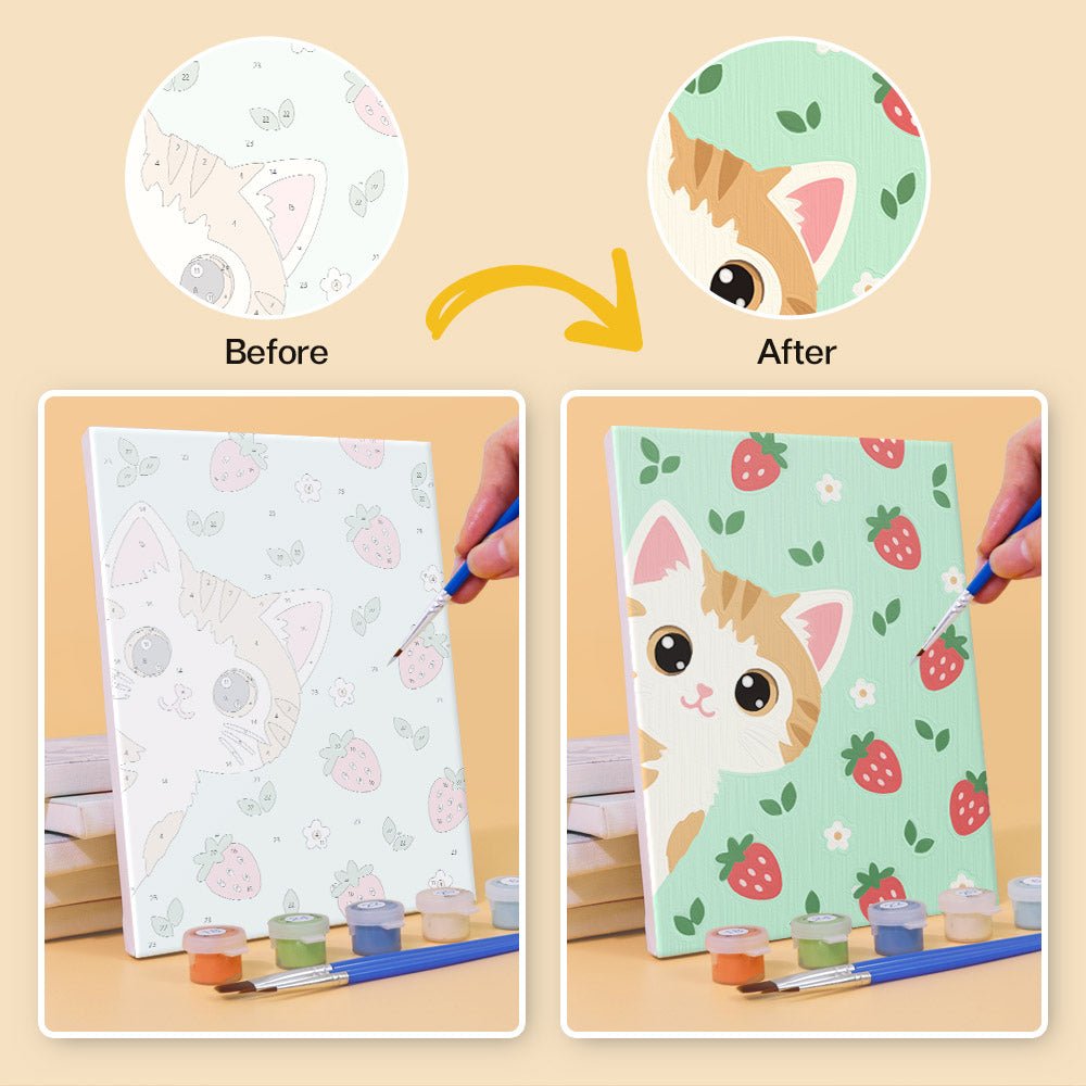 Before and after painting by numbers