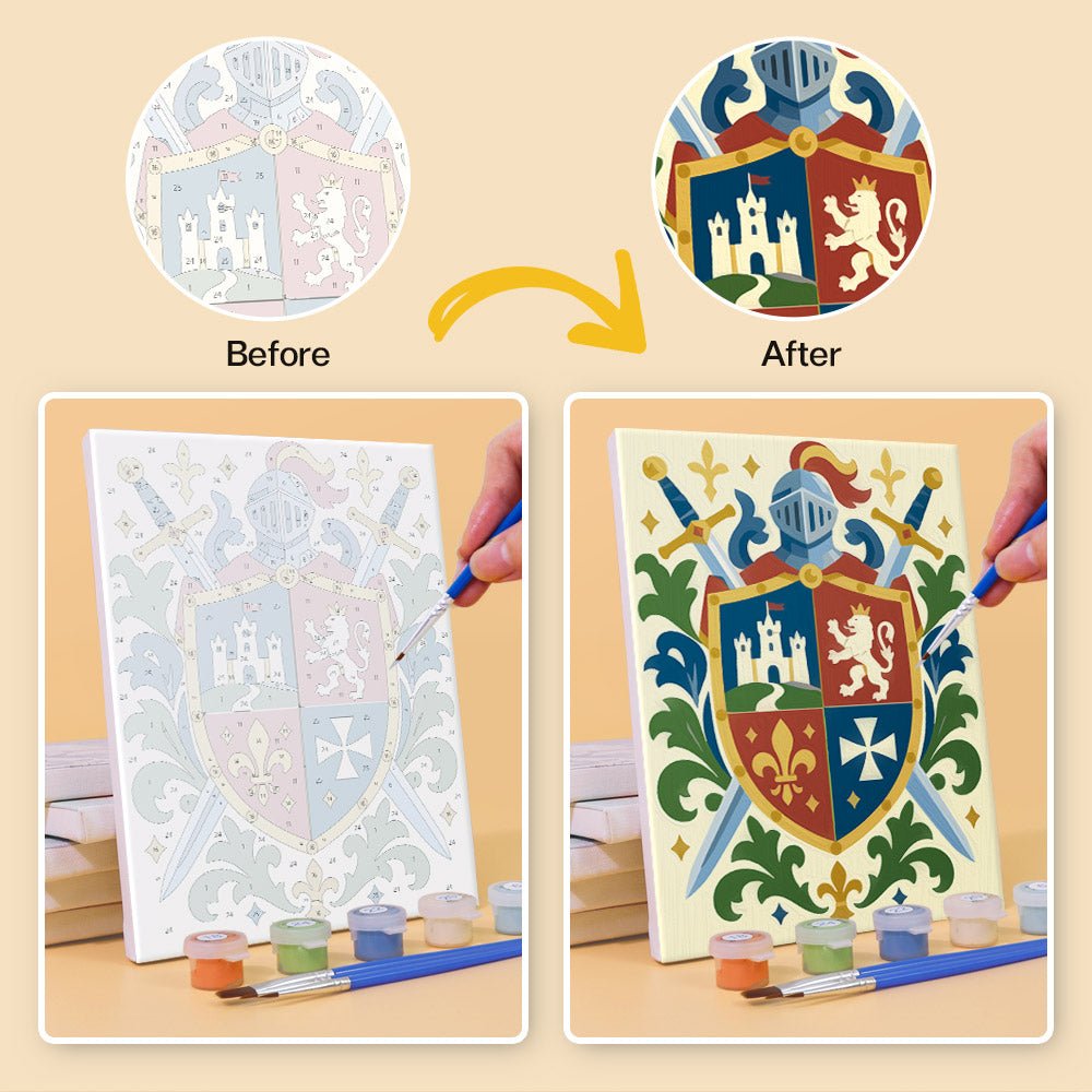 Before and after painting by numbers