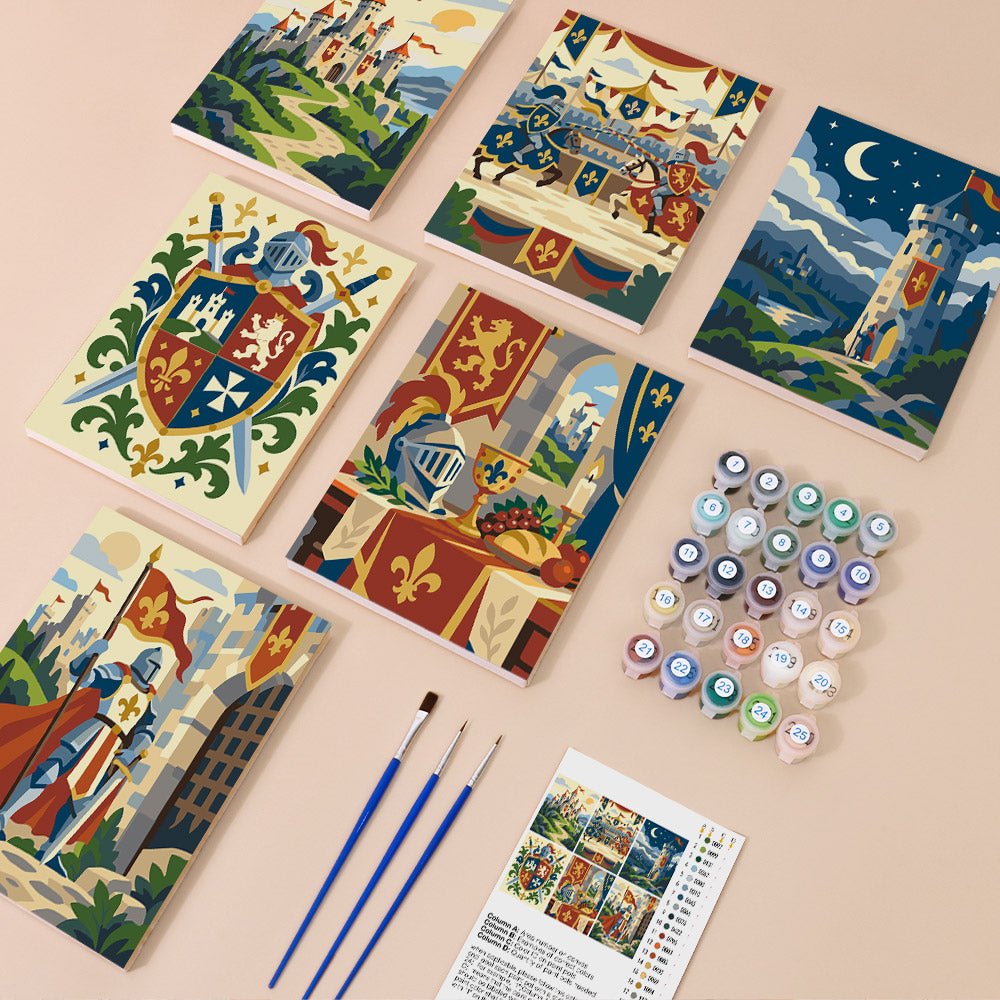 Everything in the Knights and Castles mini painting kit