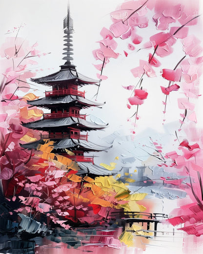 Kyoto Temple Blossoms - Judy Paint