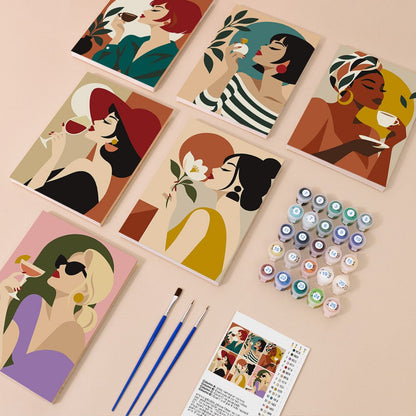 Everything in the Ladies Night mini painting kit