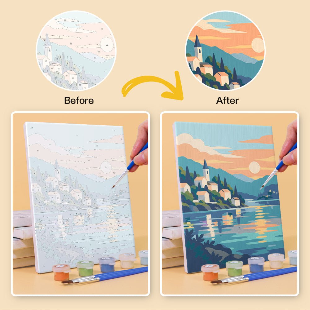 Before and after painting by numbers