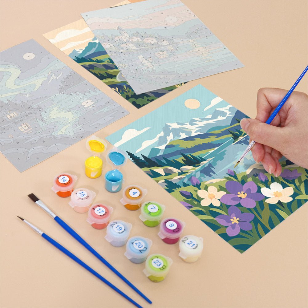 Lakeside Mountains mini painting set