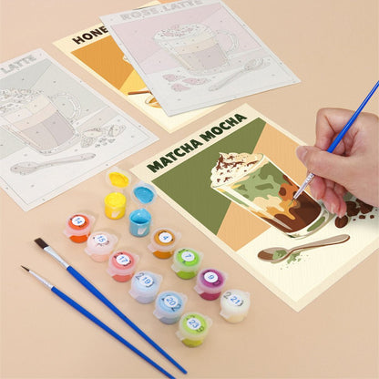 Latte Art Menu mini painting set