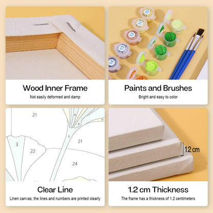 Wood inner frame, paints and brushes, clear lines, 1.2 cm thickness
