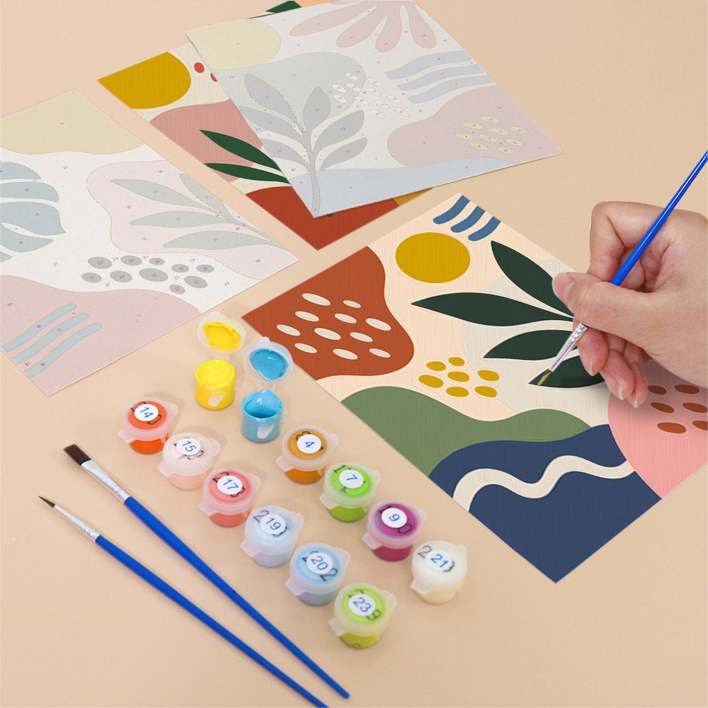 Leaf Collage mini painting set