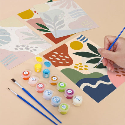 Leaf Collage mini painting set