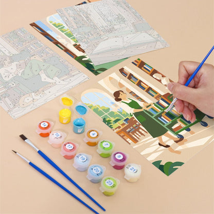Library Hideaways mini painting set
