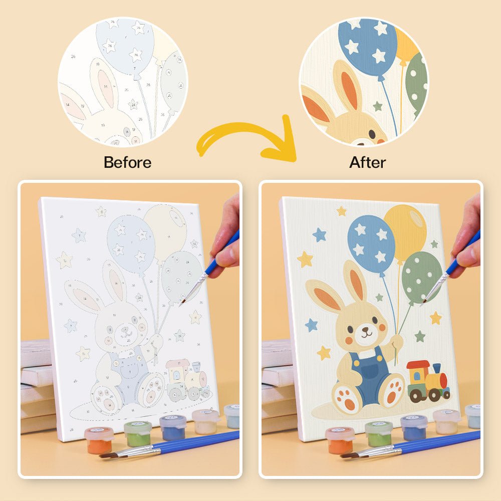 Before and after painting by numbers