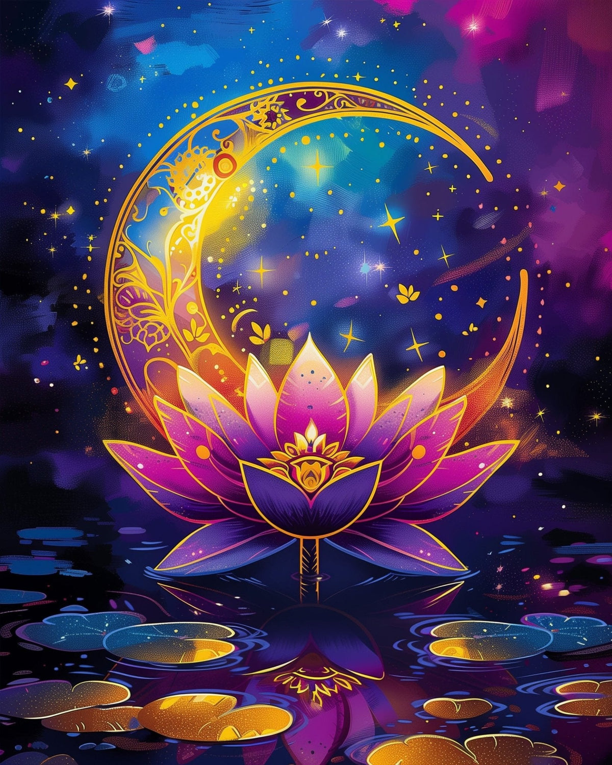Lotus Moon Serenity - Meditation - Judy Paint