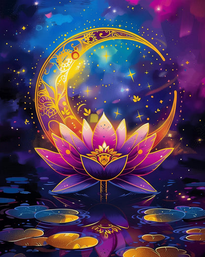 Lotus Moon Serenity - Meditation - Judy Paint