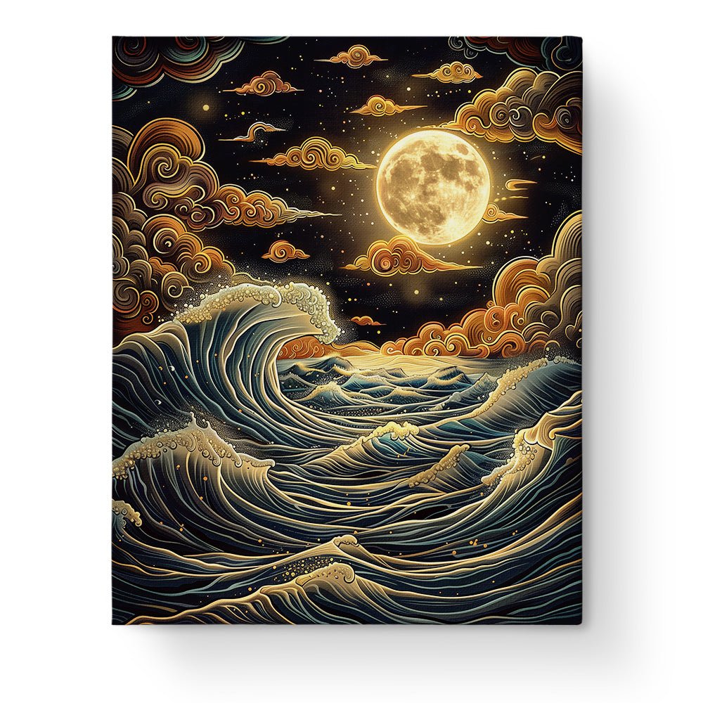 Lunar Waves Tranquility - Sea Landscape - Judy Paint
