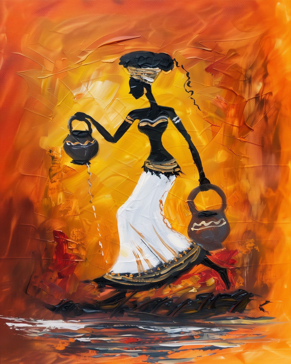 Majestic African Woman with Jugs - Judy Paint