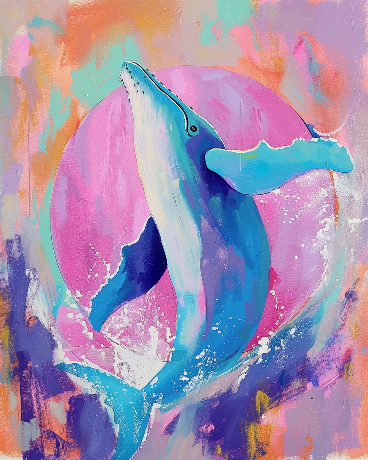 Majestic Blue Whale - Abstract Animals - Judy Paint