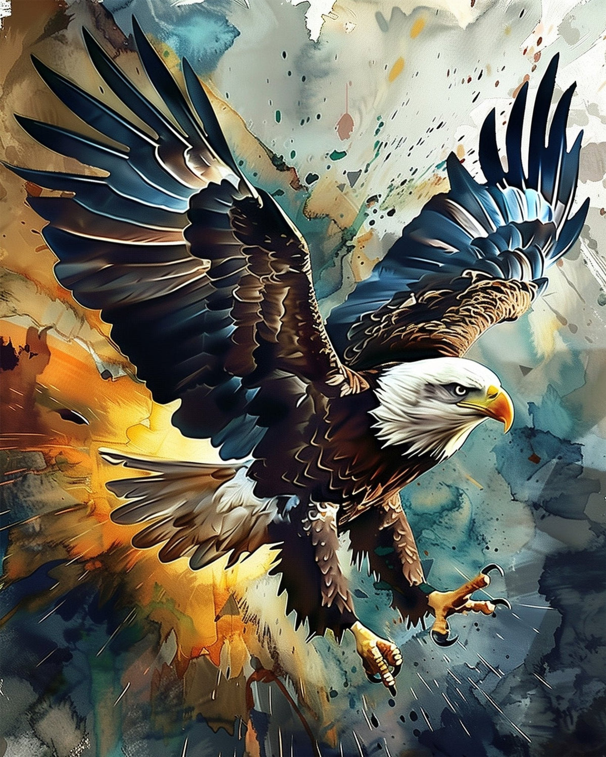 Majestic Eagle in Flight - USA - Judy Paint