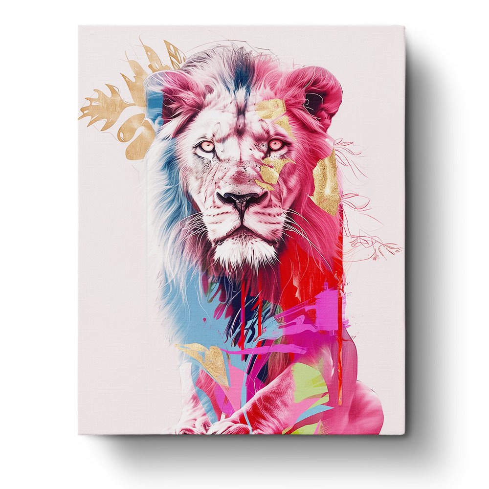 Majestic Lion Reflection - Abstract Animals - Judy Paint