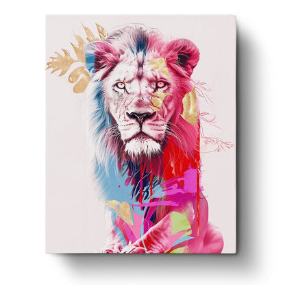 Majestic Lion Reflection - Abstract Animals - Judy Paint