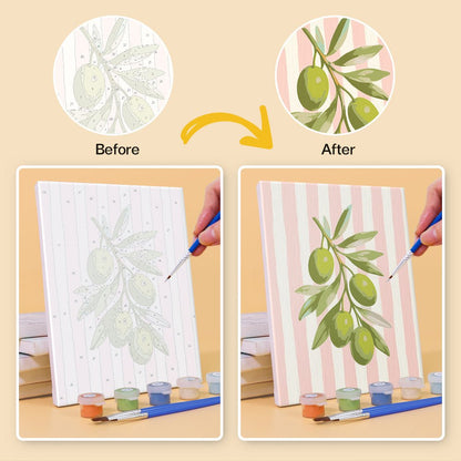 Before and after painting by numbers