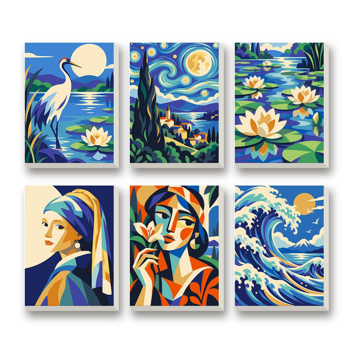 Masterpiece Minis – set of 6 mini paint by numbers canvases