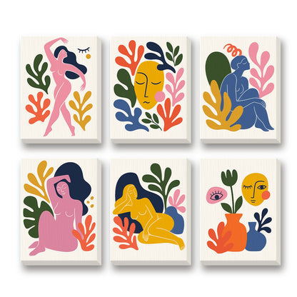 Matisse Figures – set of 6 mini paint by numbers canvases
