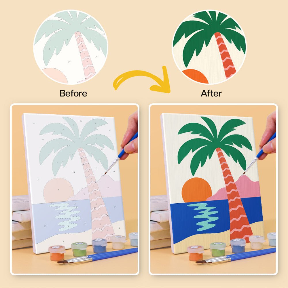 Before and after painting by numbers