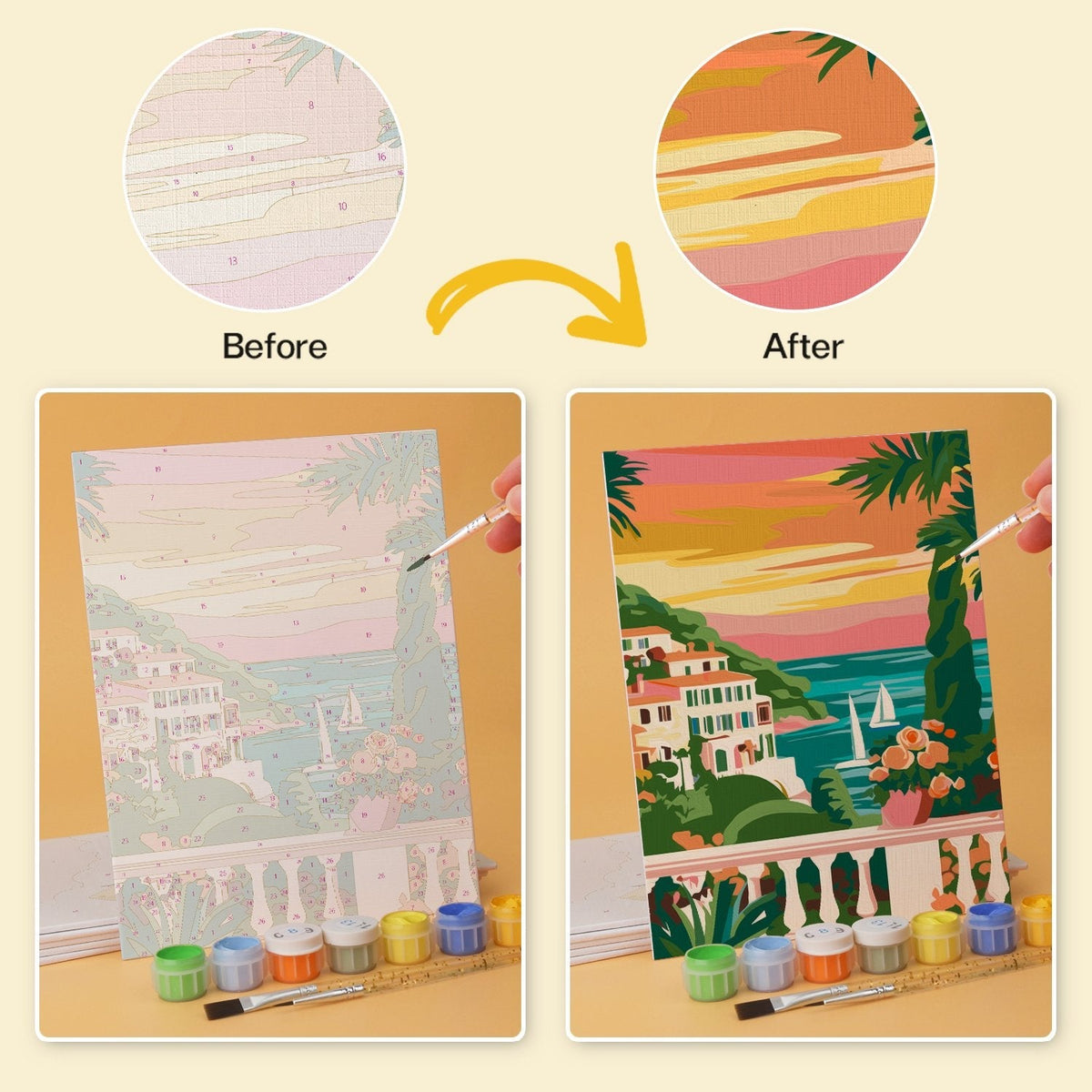 Mediterranean Escapes – Set of 6 Mini Paintings - Judy Paint