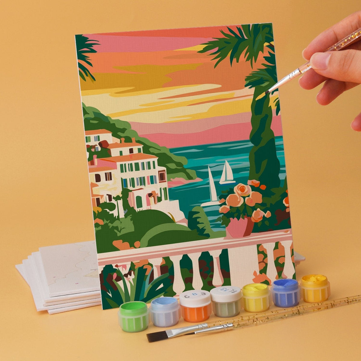 Mediterranean Escapes – Set of 6 Mini Paintings - Judy Paint