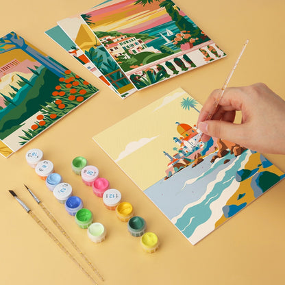 Mediterranean Escapes – Set of 6 Mini Paintings - Judy Paint