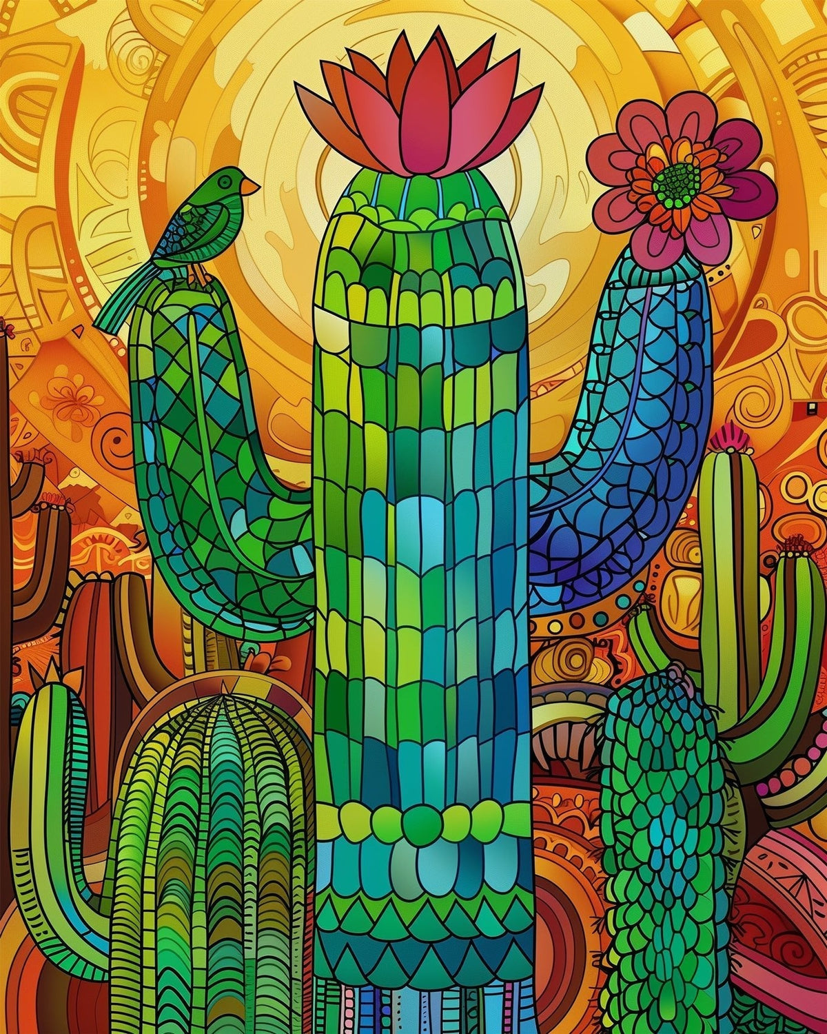 Mexican Cactus Art - Judy Paint