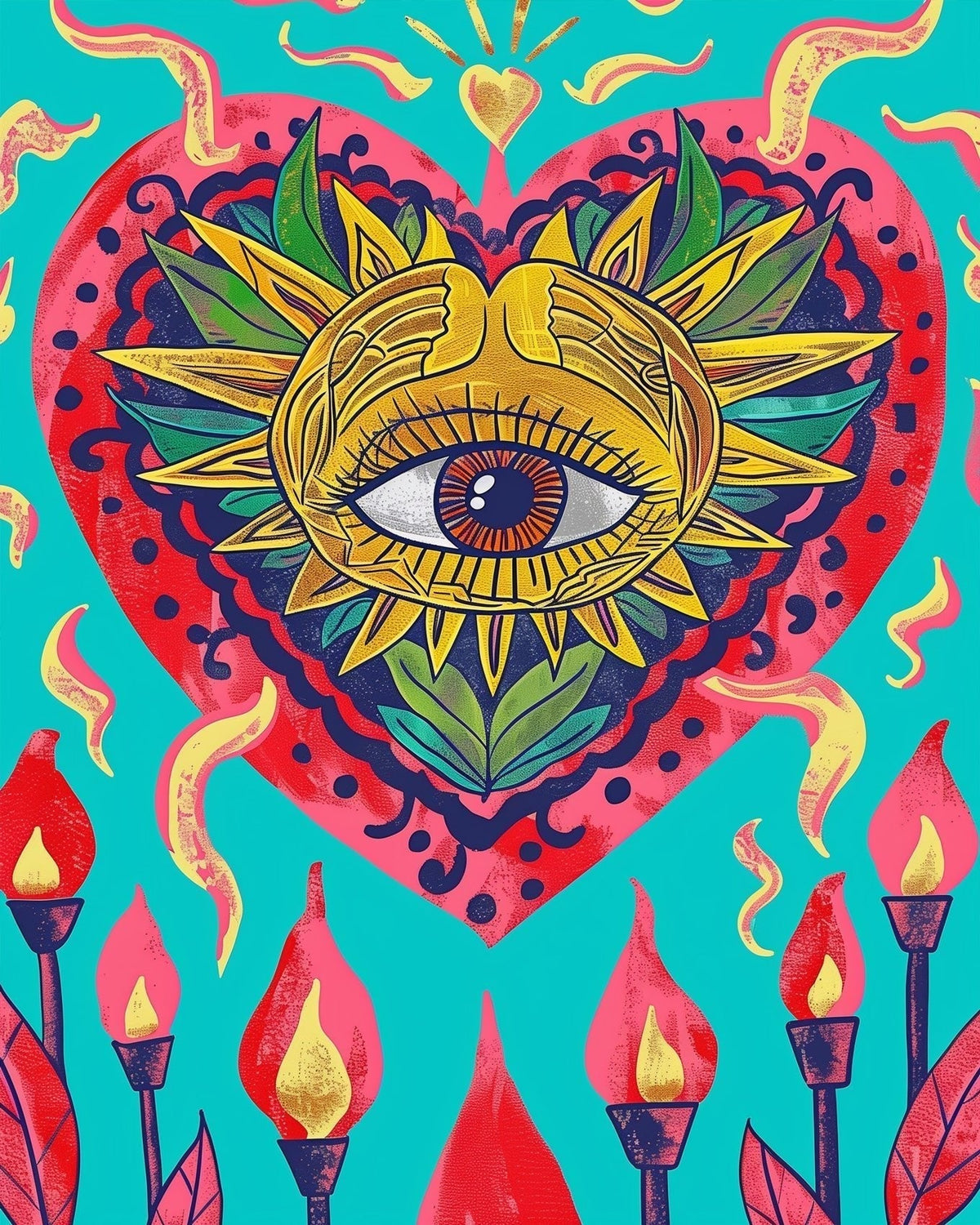 Mexican Heart Art - Judy Paint