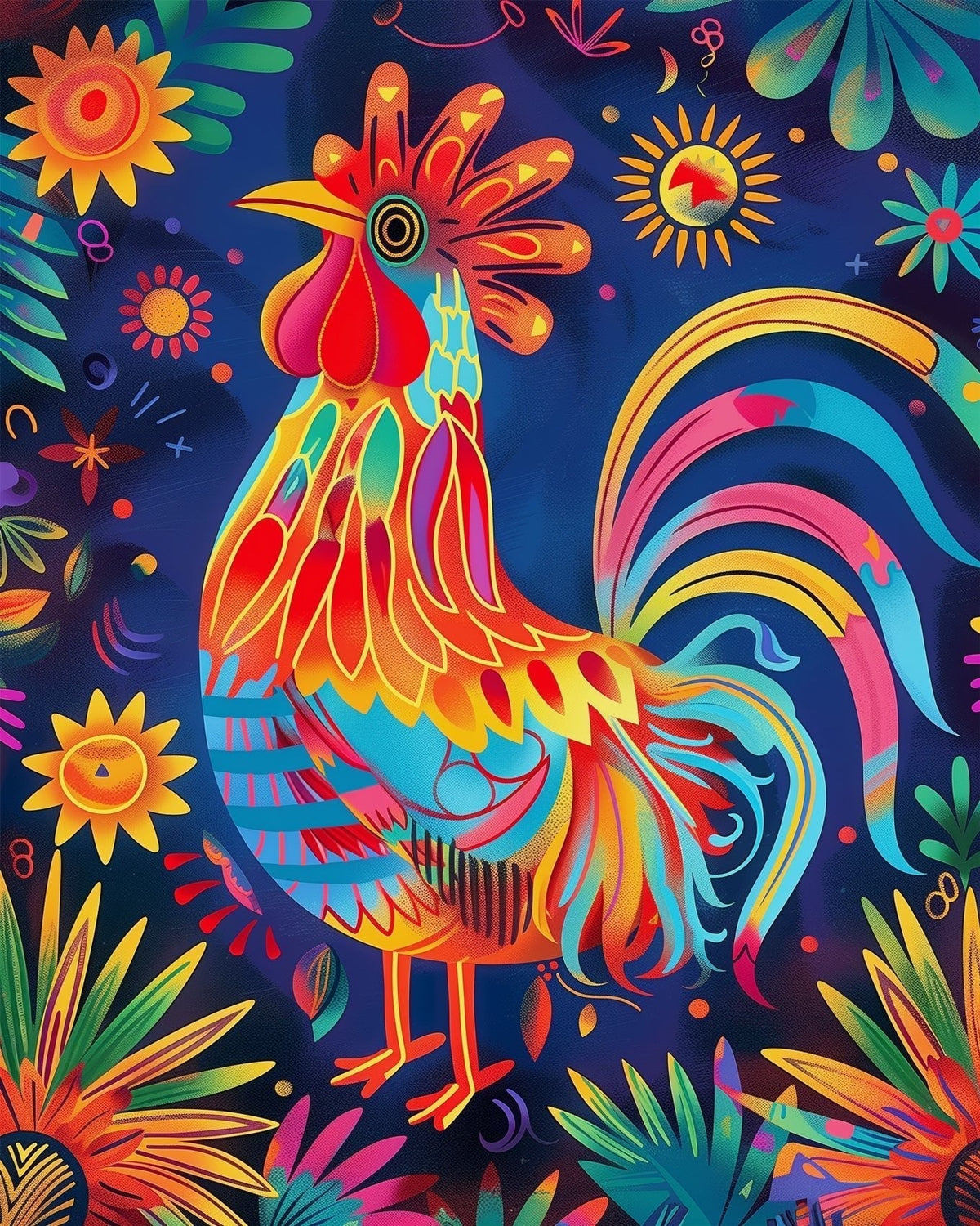 Mexican Rooster Alebrije - Judy Paint