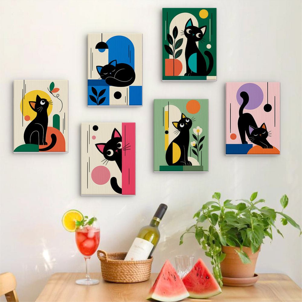 Mid-Century Cats mini painting set