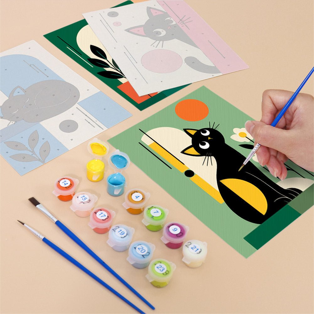 Mid-Century Cats mini painting set