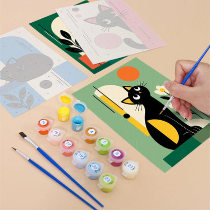 Mid-Century Cats mini painting set