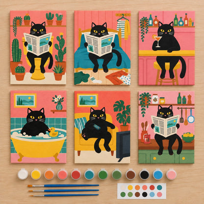 Everything in the Midnight Reading Nook mini painting kit