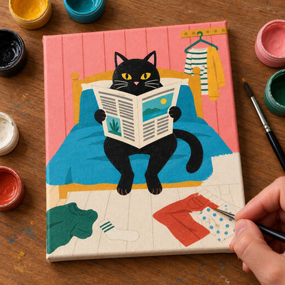 Painting the Midnight Reading Nook mini canvases