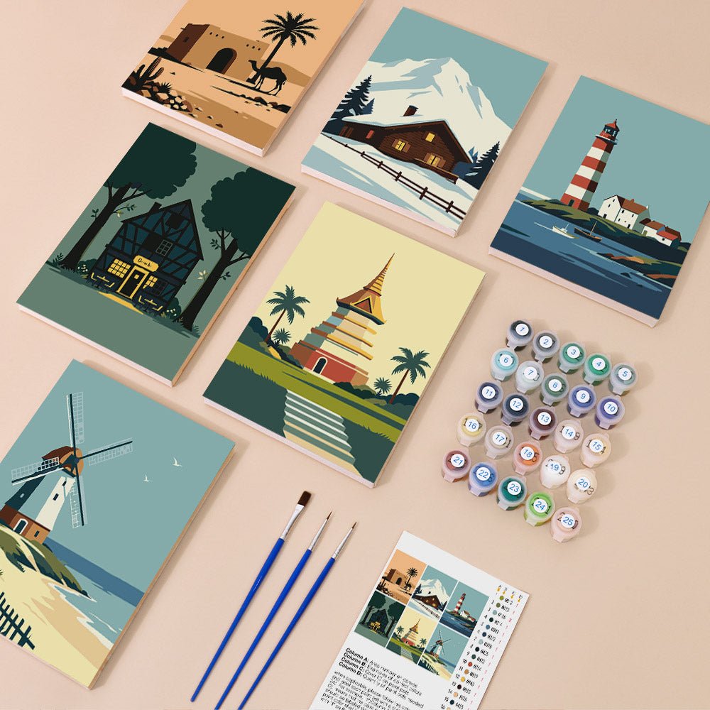 Everything in the Minimal Wonders mini painting kit