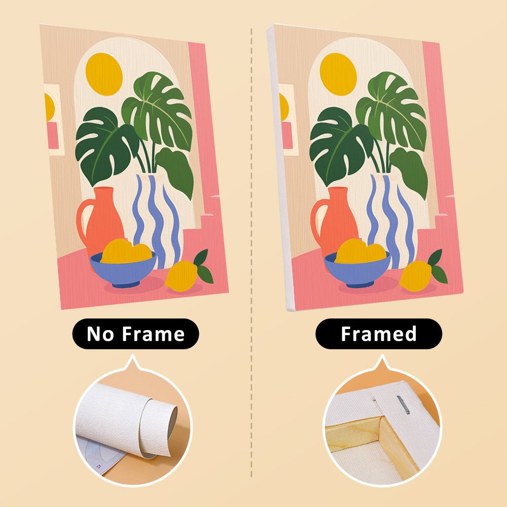 No frame vs. framed canvas