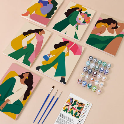Everything in the Modern Muse mini painting kit