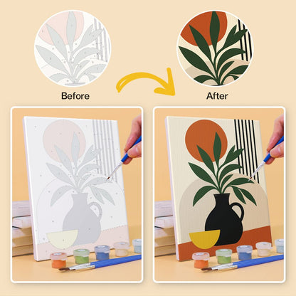 Before and after painting by numbers