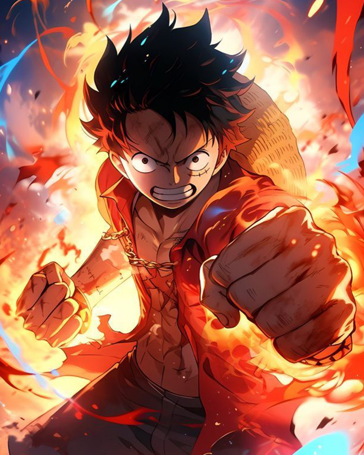 Monkey D. Luffy Fire Punch - Anime - Judy Paint