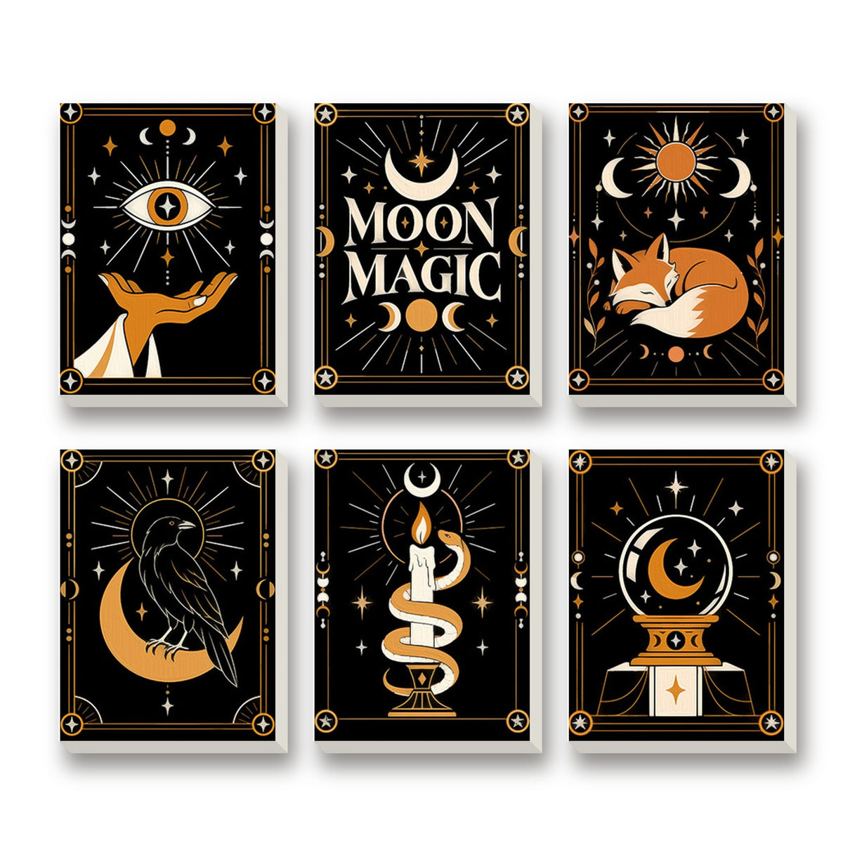 Moon Magic – set of 6 mini paint by numbers canvases