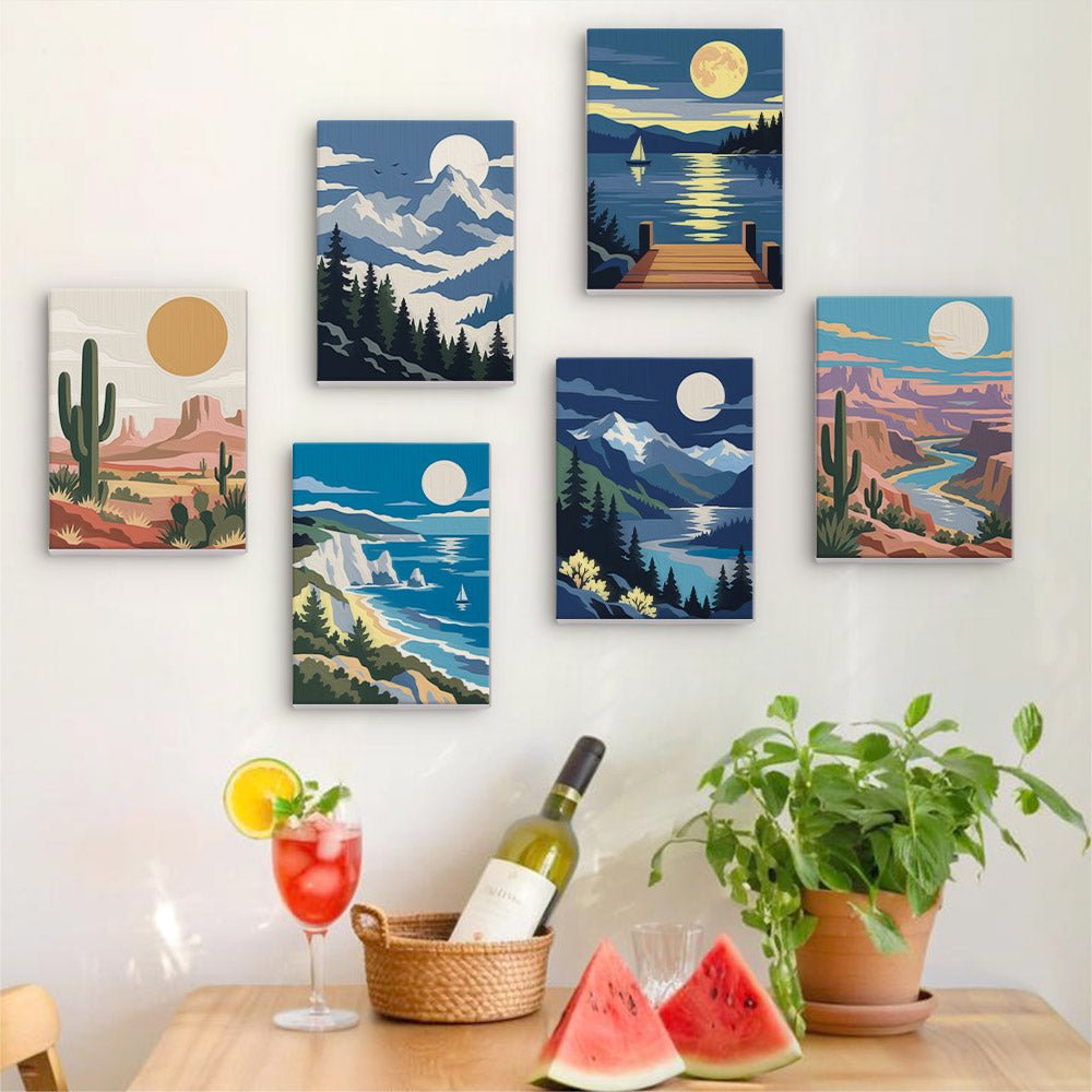 Moonlit Landscapes mini painting set