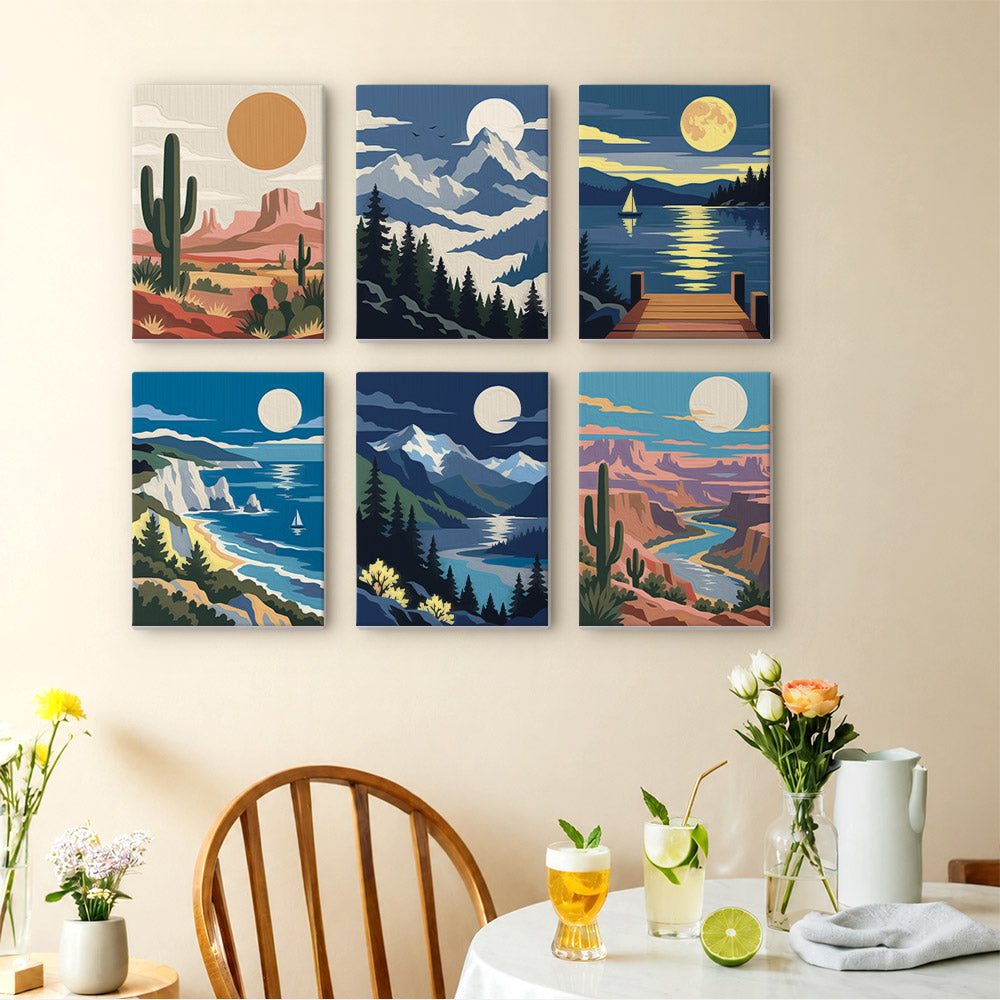 Moonlit Landscapes mini painting set