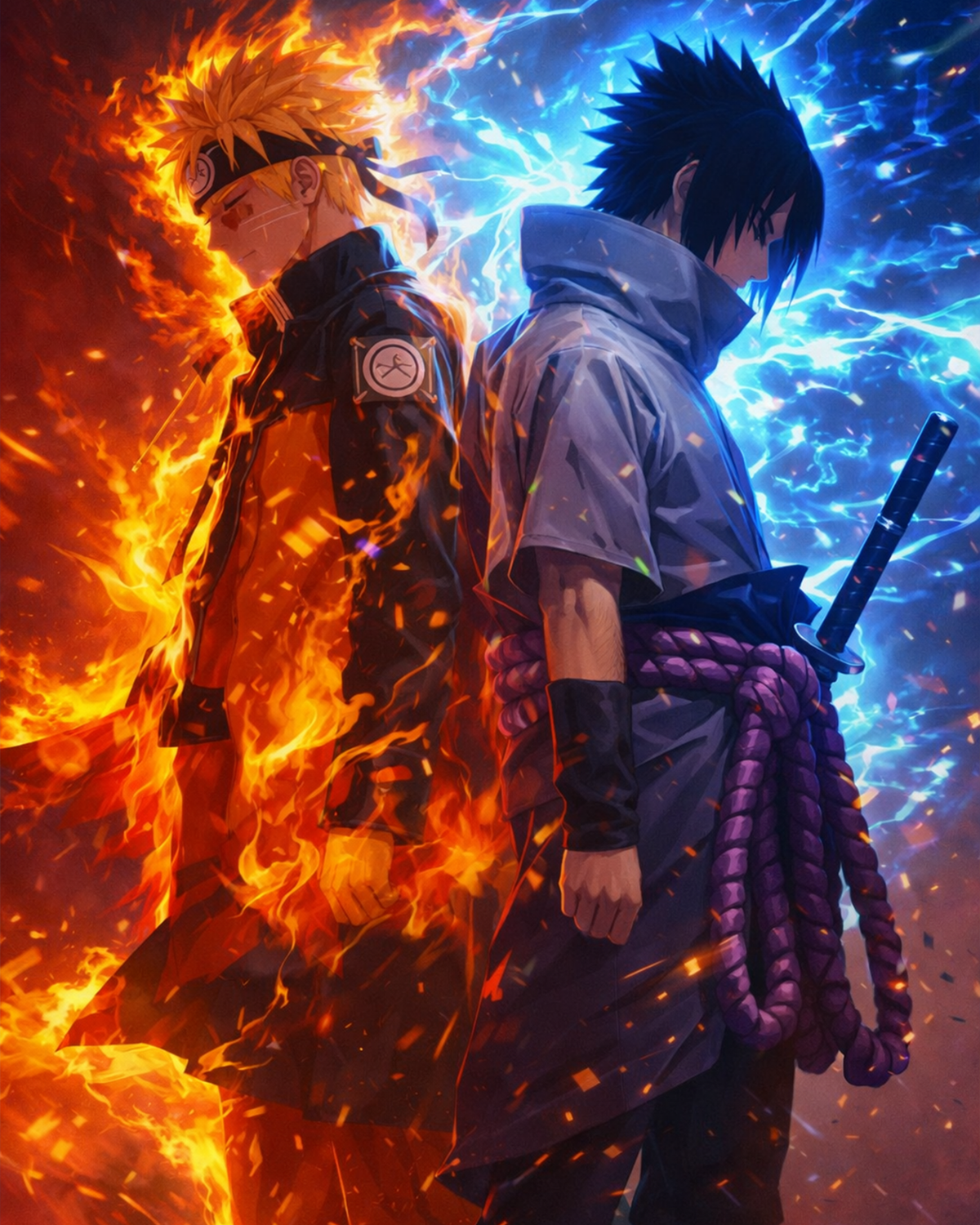 Naruto and Sasuke Rivalry - Anime - Judy Paint