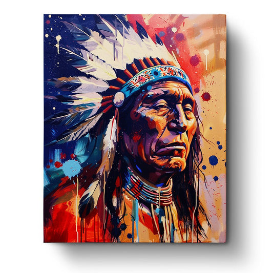 Native Chief Portrait - USA - Judy Paint