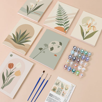 Everything in the Neutral Botanicals mini painting kit