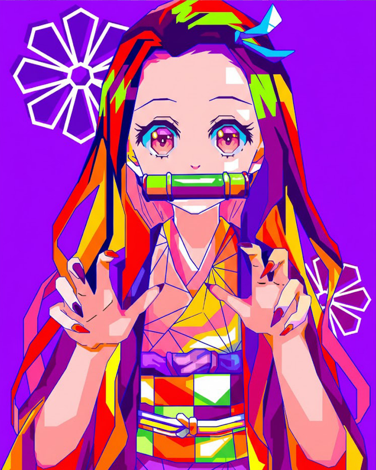 Nezuko Kamado Vibrant Expression - Anime - Judy Paint